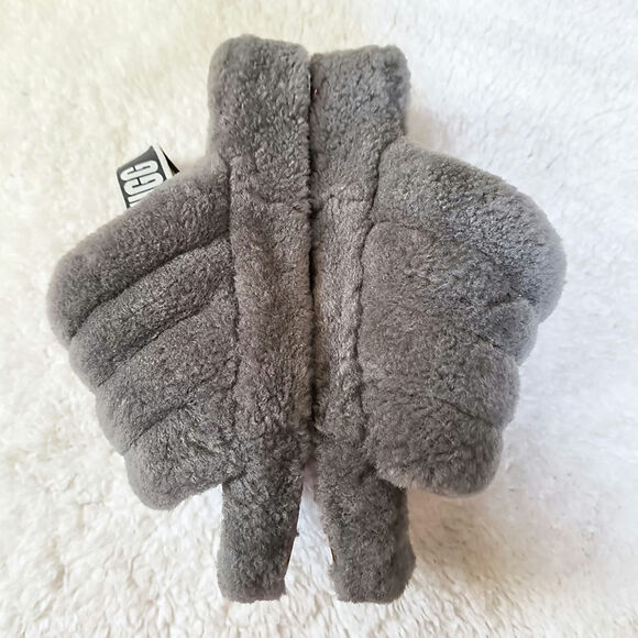 UGG Fluff Yeah Slide Sandals Sheepskin Fur Slingback Elastic Open Toe Slip Ons 8 - Picture 3 of 7
